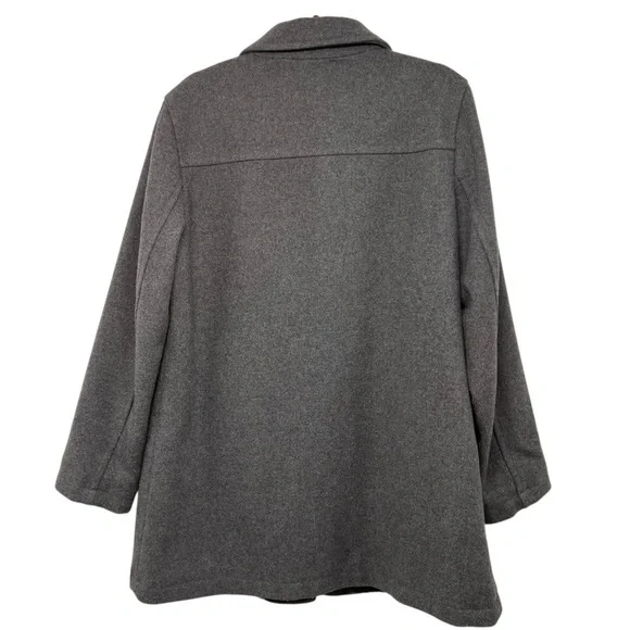 Banana Republic Factory Gray Wool Blend Toggle Button Hip Length Coat Women XL - Picture 4 of 8